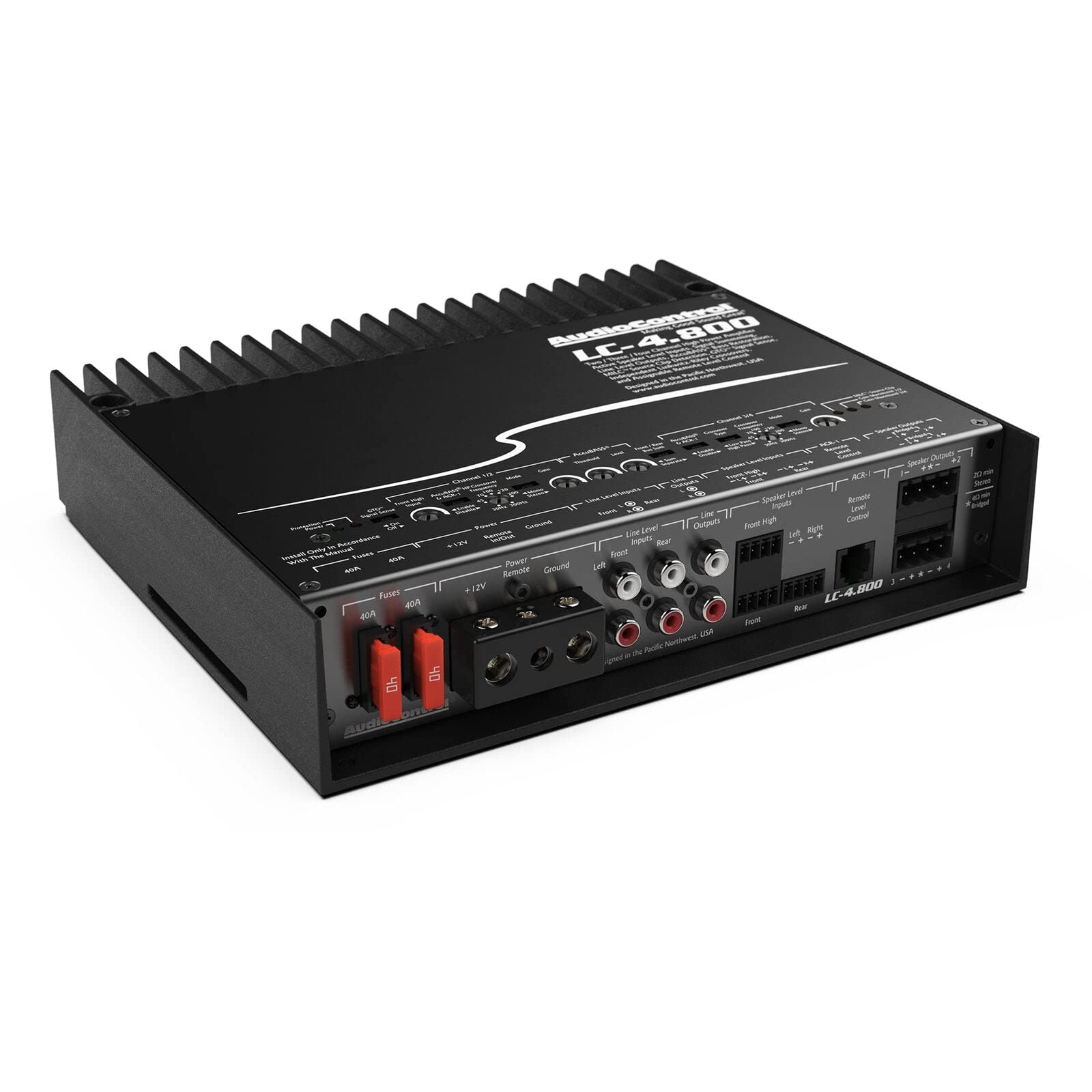 Audiocontrol Lc 4.800 4/3/2 Multi Channel 800 Watt Rms High Power Car Audio Amplifier With Accubass